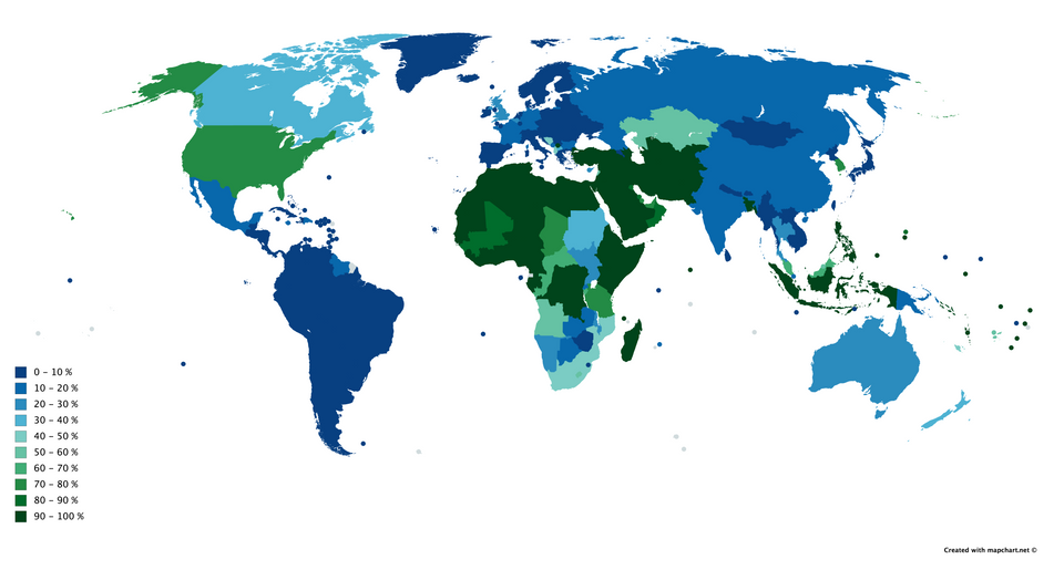 circumcision rates around the world
